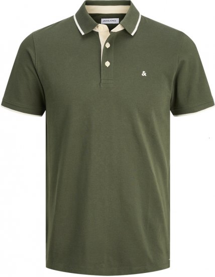 Jack & Jones Paulos Polo Short Sleeve Green - Πόλο μπλουζάκια - Aνδρικά μπλουζακια πολο μεγάλα μεγέθη