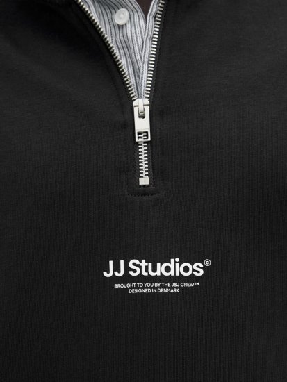 Jack & Jones Soho Sweatshirt with Zipper Black - φούτερ/Φούτερ με κουκούλα - φούτερ/Φούτερ με κουκούλα ανδρικά μεγάλα μεγέθη 