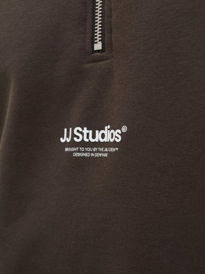 Jack & Jones Soho Sweatshirt with Zipper Brown - φούτερ/Φούτερ με κουκούλα - φούτερ/Φούτερ με κουκούλα ανδρικά μεγάλα μεγέθη 