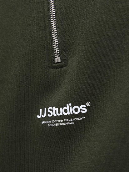 Jack & Jones Soho Sweatshirt with Zipper Green - φούτερ/Φούτερ με κουκούλα - φούτερ/Φούτερ με κουκούλα ανδρικά μεγάλα μεγέθη 