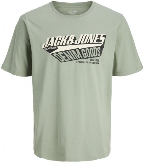 Jack & Jones Logo 2COL T-shirt Iceberg Green - Μακό μπλουζάκια - Aνδρικά μπλουζεσ μεγάλα μεγέθη