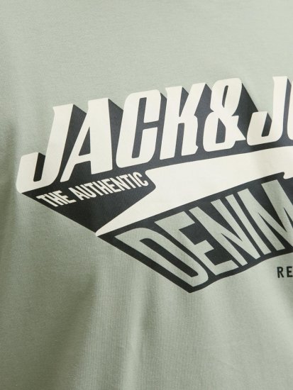Jack & Jones Logo 2COL T-shirt Iceberg Green - Μακό μπλουζάκια - Aνδρικά μπλουζεσ μεγάλα μεγέθη