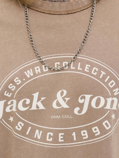 Jack & Jones Dover T-shirt Short Sleeve Brown - Μακό μπλουζάκια - Aνδρικά μπλουζεσ μεγάλα μεγέθη