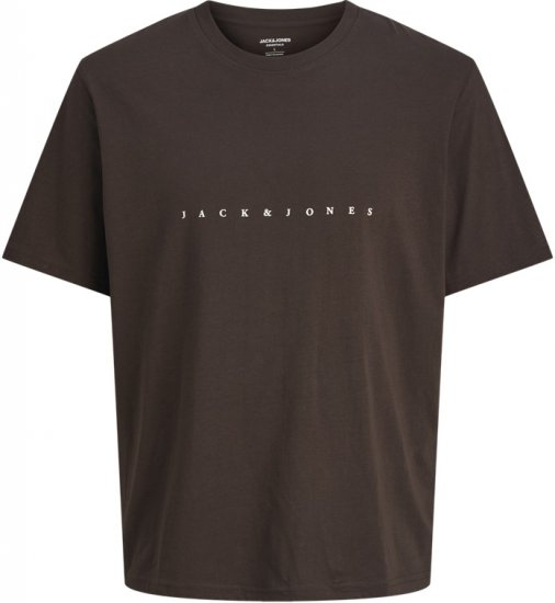 Jack & Jones STAR T-shirt Brown - Μακό μπλουζάκια - Aνδρικά μπλουζεσ μεγάλα μεγέθη