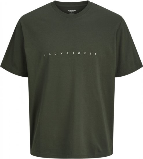 Jack & Jones STAR T-Shirt Green - Μακό μπλουζάκια - Aνδρικά μπλουζεσ μεγάλα μεγέθη