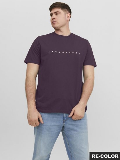Jack & Jones STAR T-Shirt Purple - Μακό μπλουζάκια - Aνδρικά μπλουζεσ μεγάλα μεγέθη