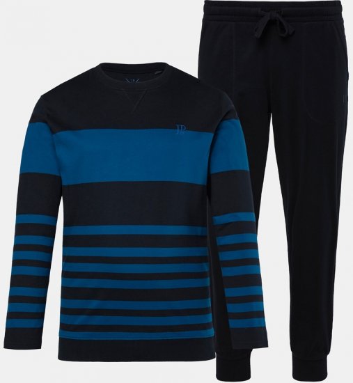 JP1880 Pyjamas Two-piece Long Sleeve with Stripes Blue - Εσώρουχα/Μαγιό - Aνδρικά Εσώρουχα μεγάλα μεγέθη