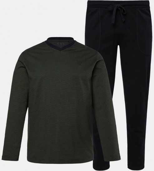 JP1880 Pyjamas Two-piece Striped Dark Green - Εσώρουχα/Μαγιό - Aνδρικά Εσώρουχα μεγάλα μεγέθη