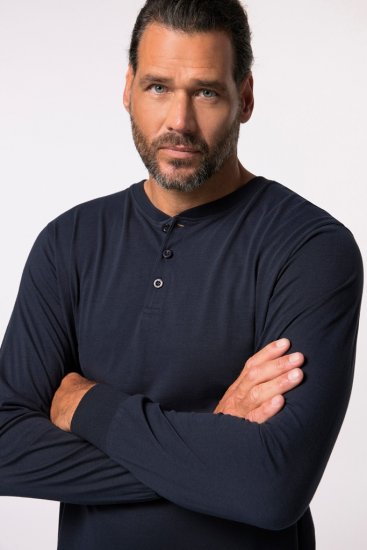 JP1880 Henley Long Sleeved Night Dress Navy - Εσώρουχα/Μαγιό - Aνδρικά Εσώρουχα μεγάλα μεγέθη