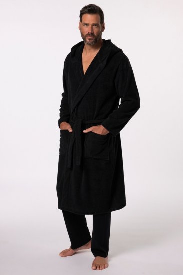 JP1880 Bathrobe Terry Black - Εσώρουχα/Μαγιό - Aνδρικά Εσώρουχα μεγάλα μεγέθη