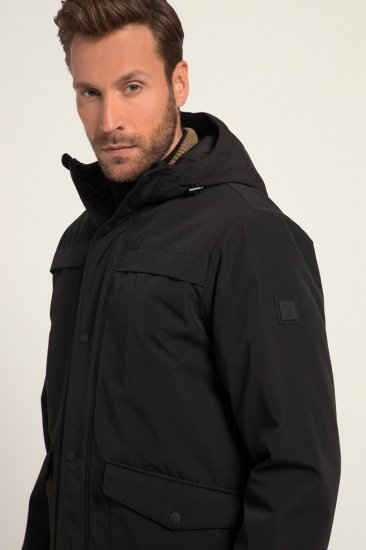 JP1880 Warm Parka with Wind Cuffs Black - Μπουφάν - Aνδρικά μπουφαν μεγάλα μεγέθη