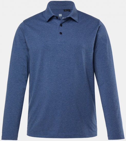 JAY-PI Quickdry Polo Long Sleeve Blue - Πόλο μπλουζάκια - Aνδρικά μπλουζακια πολο μεγάλα μεγέθη