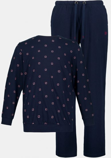 JP1880 Two-piece Pyjamas Long Sleeve and Long Trousers Navy - Εσώρουχα/Μαγιό - Aνδρικά Εσώρουχα μεγάλα μεγέθη