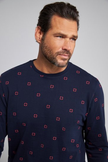JP1880 Two-piece Pyjamas Long Sleeve and Long Trousers Navy - Εσώρουχα/Μαγιό - Aνδρικά Εσώρουχα μεγάλα μεγέθη