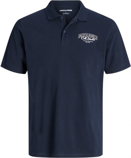 Jack & Jones Makoto Polo Short Sleeve Navy - Πόλο μπλουζάκια - Aνδρικά μπλουζακια πολο μεγάλα μεγέθη