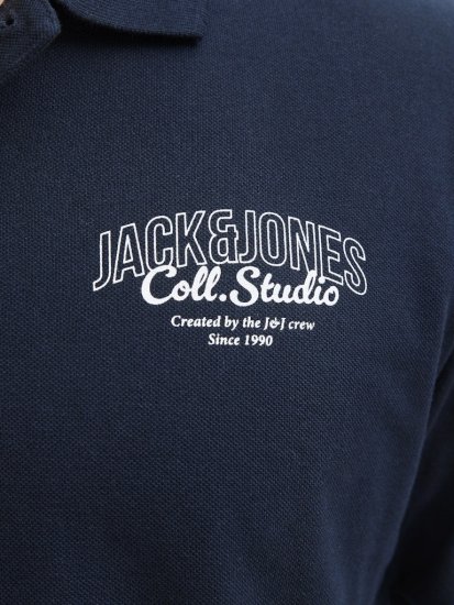 Jack & Jones Makoto Polo Short Sleeve Navy - Πόλο μπλουζάκια - Aνδρικά μπλουζακια πολο μεγάλα μεγέθη