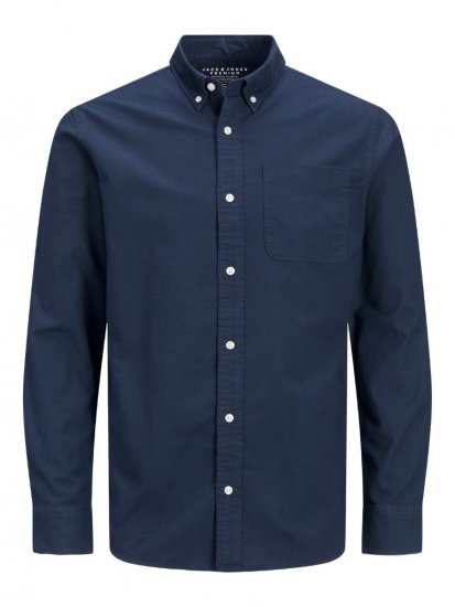 Jack & Jones Brook Oxford Shirt Long Sleeve Navy - Πουκάμισα - Aνδρικά πουκαμισα μεγαλα μεγάλα μεγέθη