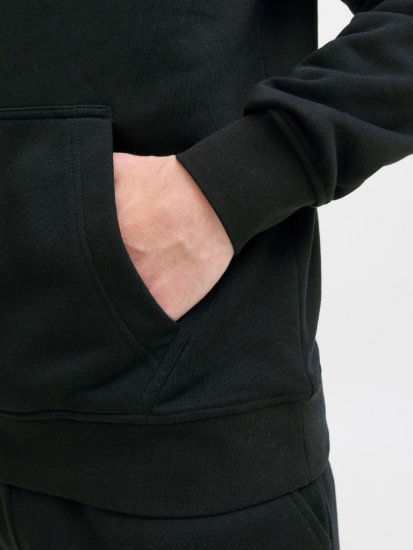 Jack & Jones Soho Hoodie Black - φούτερ/Φούτερ με κουκούλα - φούτερ/Φούτερ με κουκούλα ανδρικά μεγάλα μεγέθη 