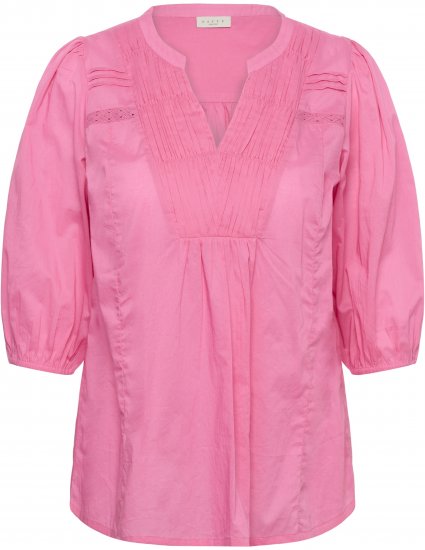 Kaffe Curve Karlia 3/4 Sleeve Blouse Pink - Πουκάμισα και τουνίκ - 