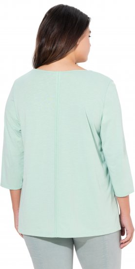 Ulla Popken Metallic Lettering 3/4 Sleeve Tee Mint Green - Τυπωμένα T-shirts για γυναίκες - 