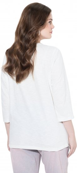 Ulla Popken Fashion Graphic T-Shirt Off-White - Τυπωμένα T-shirts για γυναίκες - 