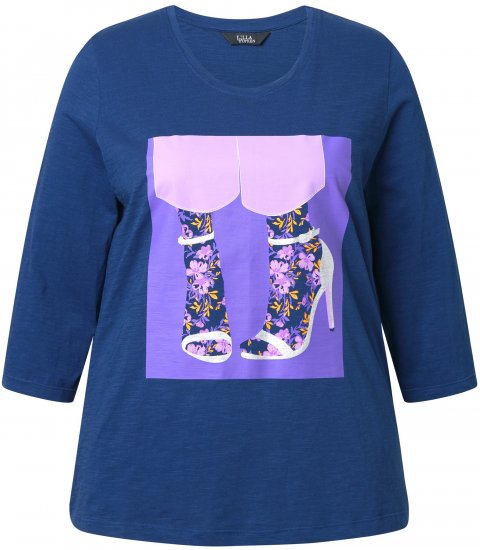 Ulla Popken Fashion Graphic T-Shirt Dark Blue - Τυπωμένα T-shirts για γυναίκες - 