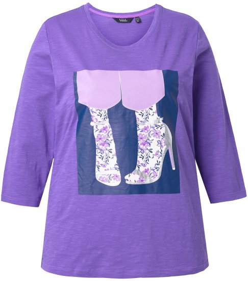 Ulla Popken Fashion Graphic T-Shirt Purple - Τυπωμένα T-shirts για γυναίκες - 