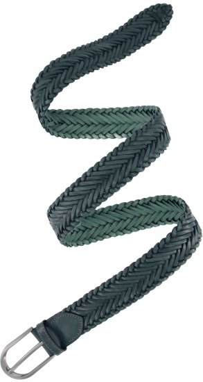 Ulla Popken Woven Leather Belt Green - Γυναικείες ζώνες - 