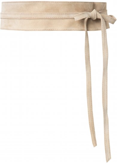 Ulla Popken Leather Tie Belt Beige - Γυναικείες ζώνες - 