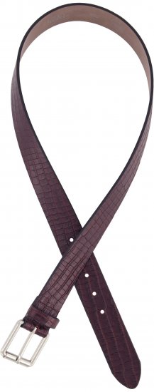 Ulla Popken Snake Embossed Belt Burgundy - Γυναικείες ζώνες - 