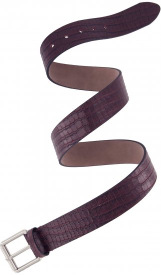 Ulla Popken Snake Embossed Belt Burgundy - Γυναικείες ζώνες - 