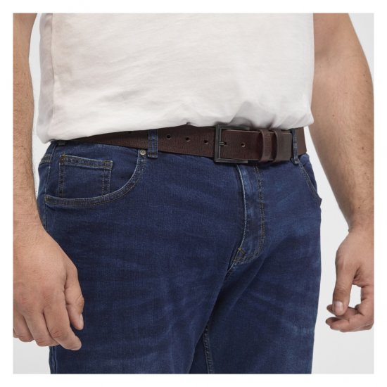 North Latitude Belt Dark Brown - Ζώνες - Ανδρικές ζώνες μεγάλα μεγέθη