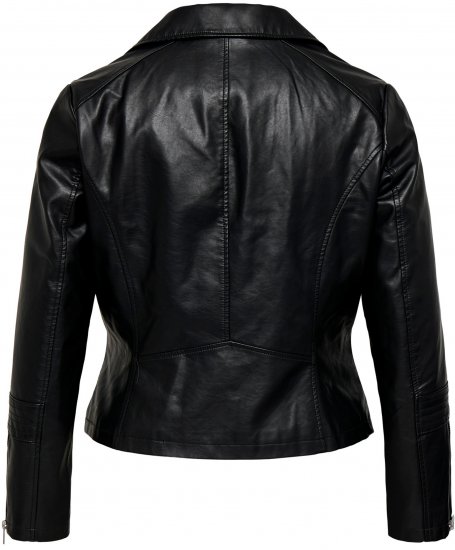Only Carmakoma Emmy Biker Jacket Black - Δερμάτινα μπουφάν - 