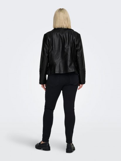 Only Carmakoma Emmy Biker Jacket Black - Δερμάτινα μπουφάν - 
