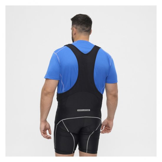 North Latitude Sport Bike Shorts With Suspenders Black - Ρούχα ποδηλασίας - 