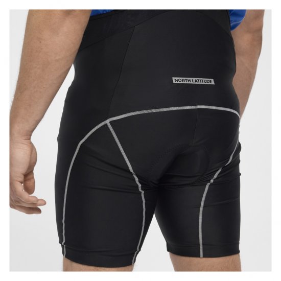 North Latitude Sport Bike Shorts With Suspenders Black - Ρούχα ποδηλασίας - 