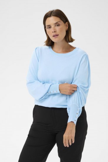 Kaffe Curve Lizzy Πουλόβερ με μακρύ μανίκι Μπλε - Πουλόβερ και πλεκτά - 