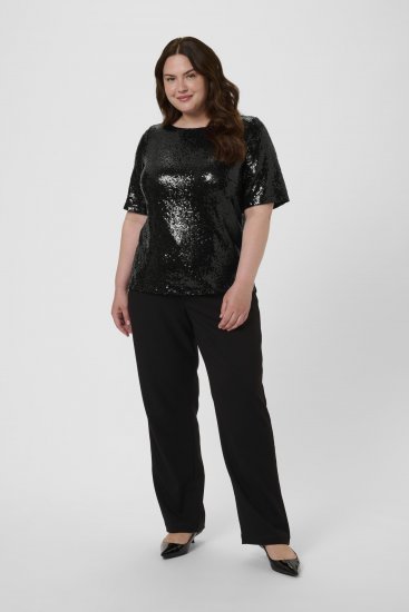 Kaffe Curve Mirana Sequin Blouse Black - Μπλούζες - 