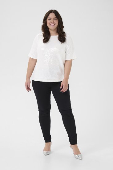 Kaffe Curve Mirana Sequin Blouse Chalk - Μπλούζες - 