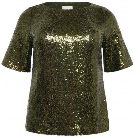 Kaffe Curve Mirana Sequin Blouse Ivy Green - Μπλούζες - 