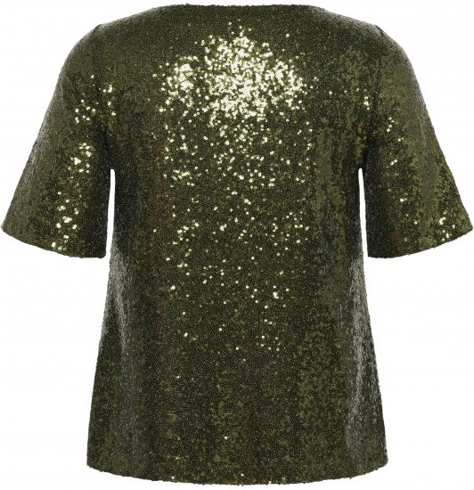 Kaffe Curve Mirana Sequin Blouse Ivy Green - Μπλούζες - 