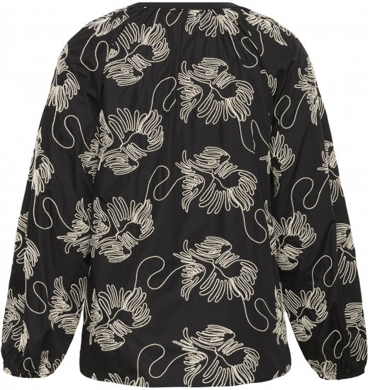 Kaffe Curve Kimmie Blouse Black Chalk Embroidery - Μπλούζες - 
