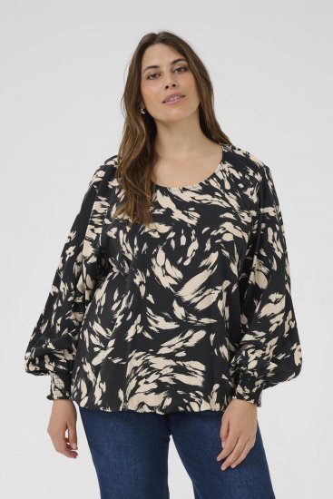 Kaffe Curve Olla Μπλούζα με μακρύ μανίκι Μαύρο - Πουκάμισα και τουνίκ - 