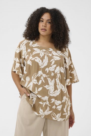 Kaffe Curve Marla Blouse Oak Chalk Leaf - Μπλούζες - 