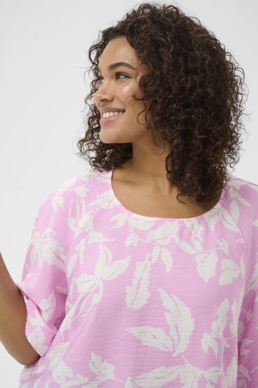 Kaffe Curve Marla Blouse Pink Frosting Chalk Leaf - Μπλούζες - 