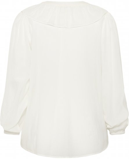 Kaffe Curve Lana Frill Blouse White - Μπλούζες - 