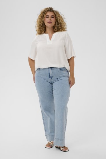 Kaffe Curve Mina Lace Blouse Chalk White - Πουκάμισα και τουνίκ - 