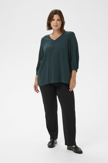 Kaffe Curve Pippi Blouse 3/4 Sleeve Magical Forest Green - Πουκάμισα και τουνίκ - 