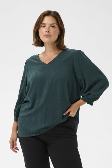 Kaffe Curve Pippi Blouse 3/4 Sleeve Magical Forest Green - Πουκάμισα και τουνίκ - 