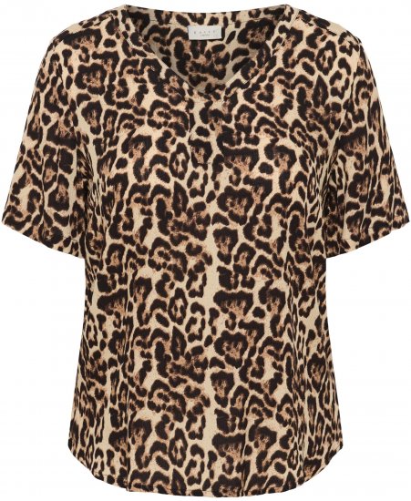 Kaffe Curve Ami Short Sleeve Blouse Printed Leopard - Πουκάμισα και τουνίκ - 